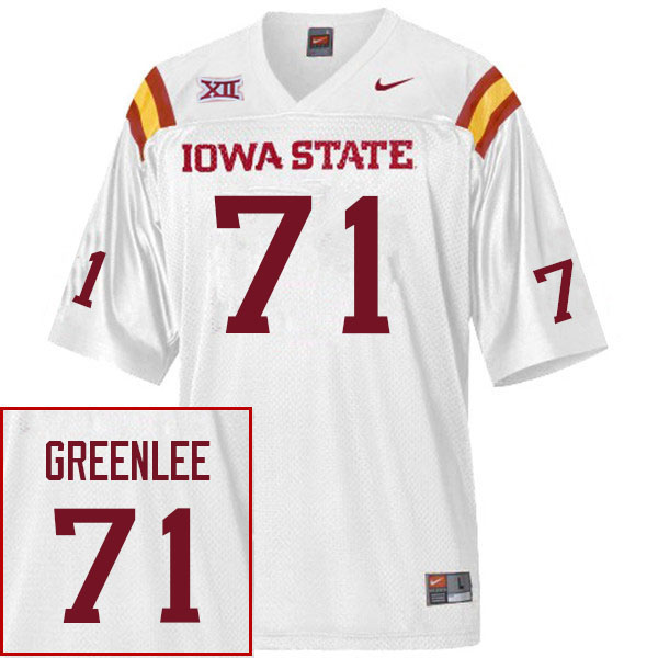 Men #71 Gabe Greenlee Iowa State Cyclones College Football Jerseys Sale-White - Click Image to Close